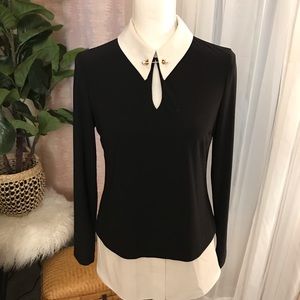 Joseph Ribkoff Collared blouse W Pearl Detail